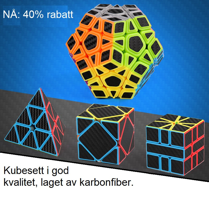 Sett med 4 forskjellige kuber i meget god kvalitet